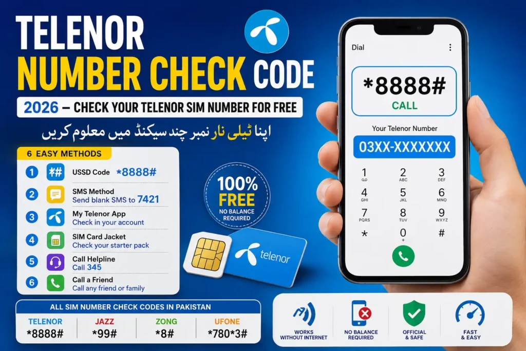 Telenor Number Check Code 2026