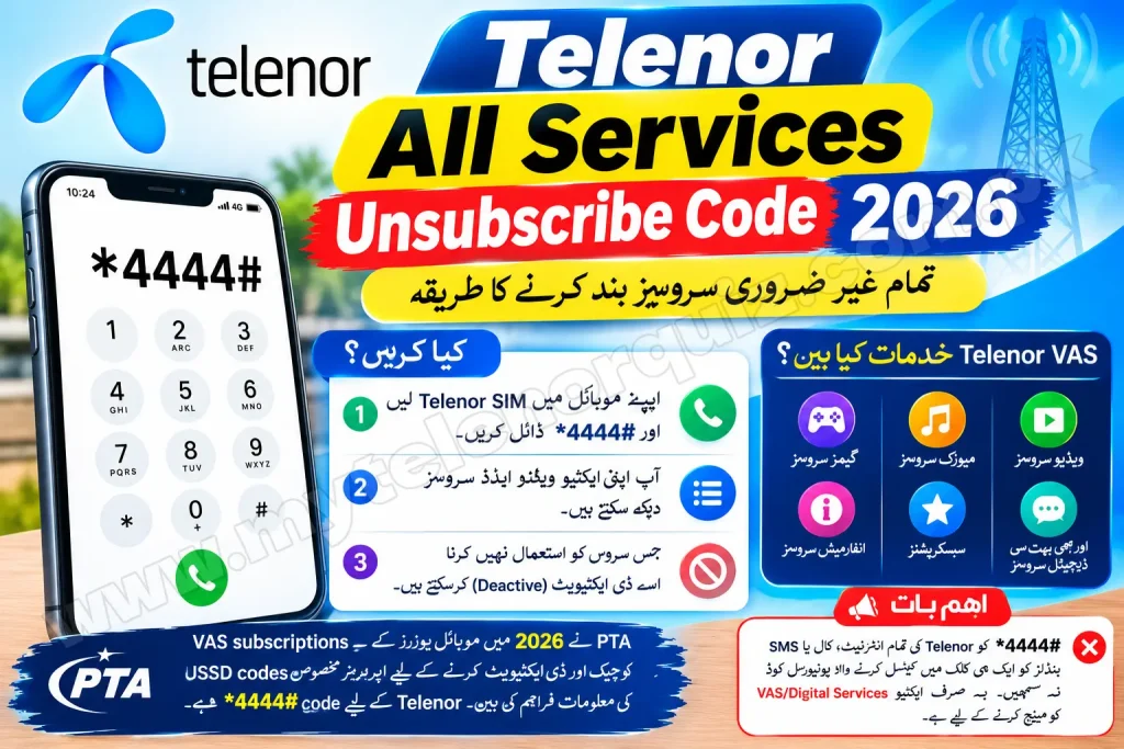 Telenor All Services Unsubscribe Code 2026
